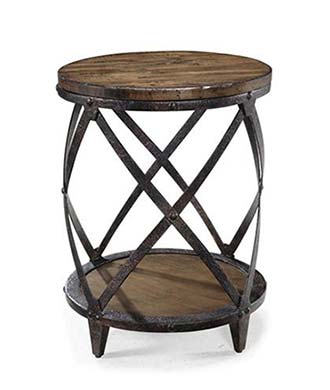 barrell round end table